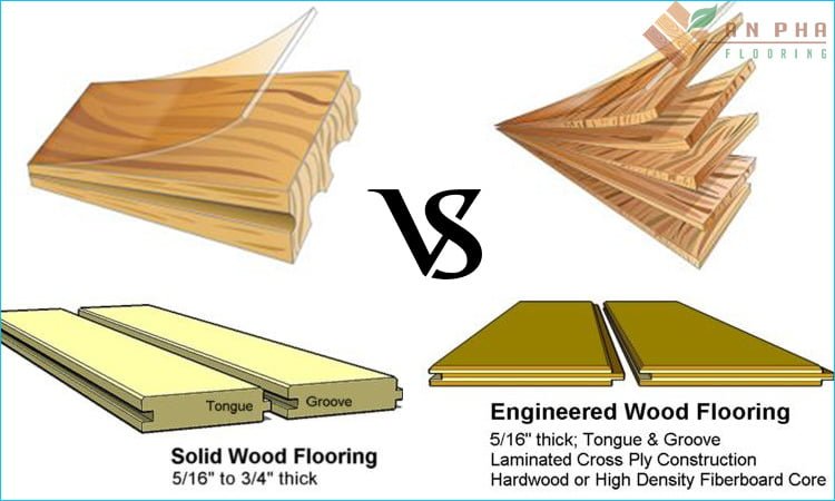 Sự khác nhau giữa sàn gỗ tự nhiên Engineered và sàn gỗ solid