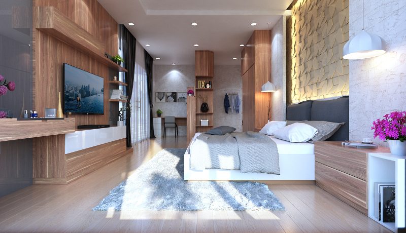 Thiết kế nội thất phòng ngủ đơn giản hiện đại